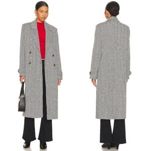 Steve Madden Women's Prince Herringbone Double-Breasted Top Coat Size Small NEW